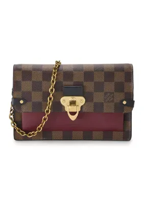 Louis Vuitton Damier Ebene Vavin Chain Wallet by What Goes Around Comes Around