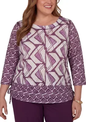 Good to Go Geo Twin Print Top by Alfred Dunner
