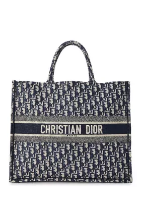 Christian Dior Oblique Large Book Tote Blue Multicolor by What Goes Around Comes Around