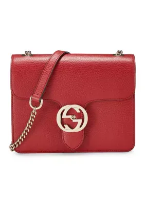 Gucci Dollar Calfskin Small Interlocking G Shoulder Bag Red by What Goes Around Comes Around
