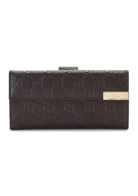 Gucci Brown Guccissima Continental Wallet by What Goes Around Comes Around