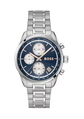 Grand Prix Watch with Blue Dial by Hugo Boss