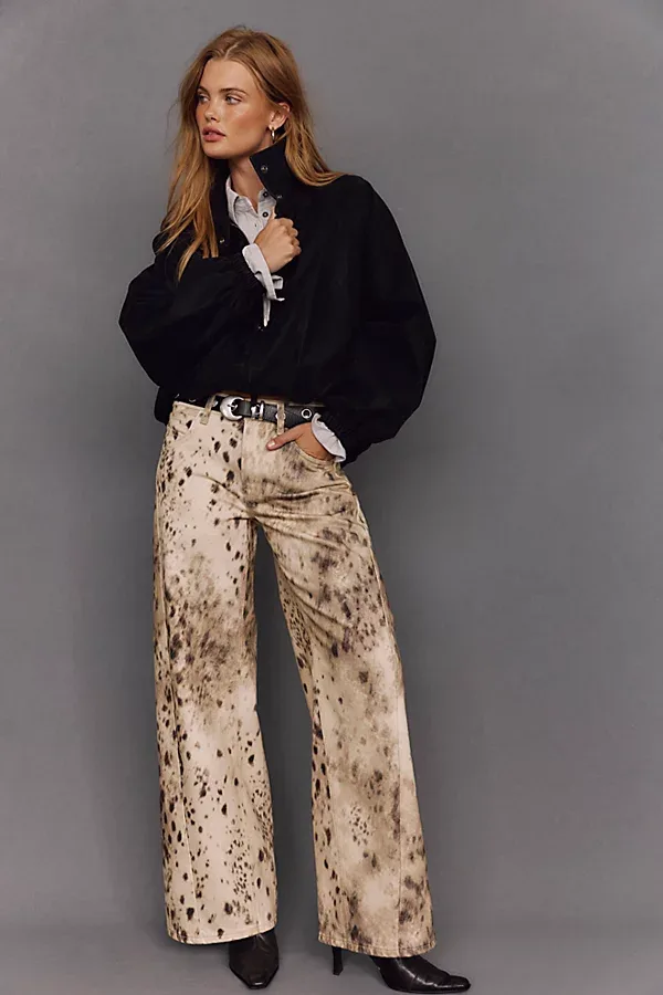 Alter Ego Wide-Leg Printed Jeans by Free People