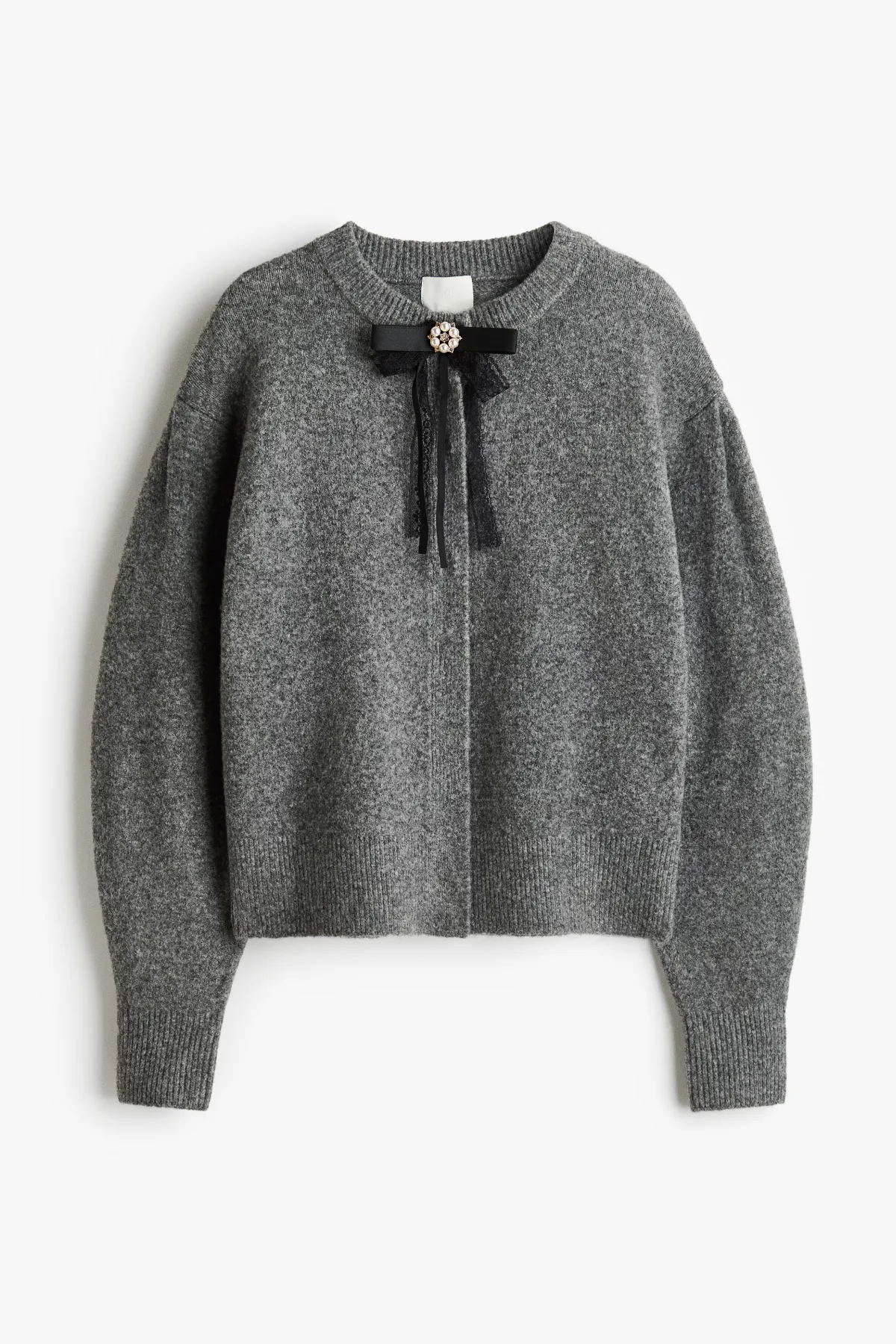 Bow-Detail Puff-Sleeved Cardigan by H&M