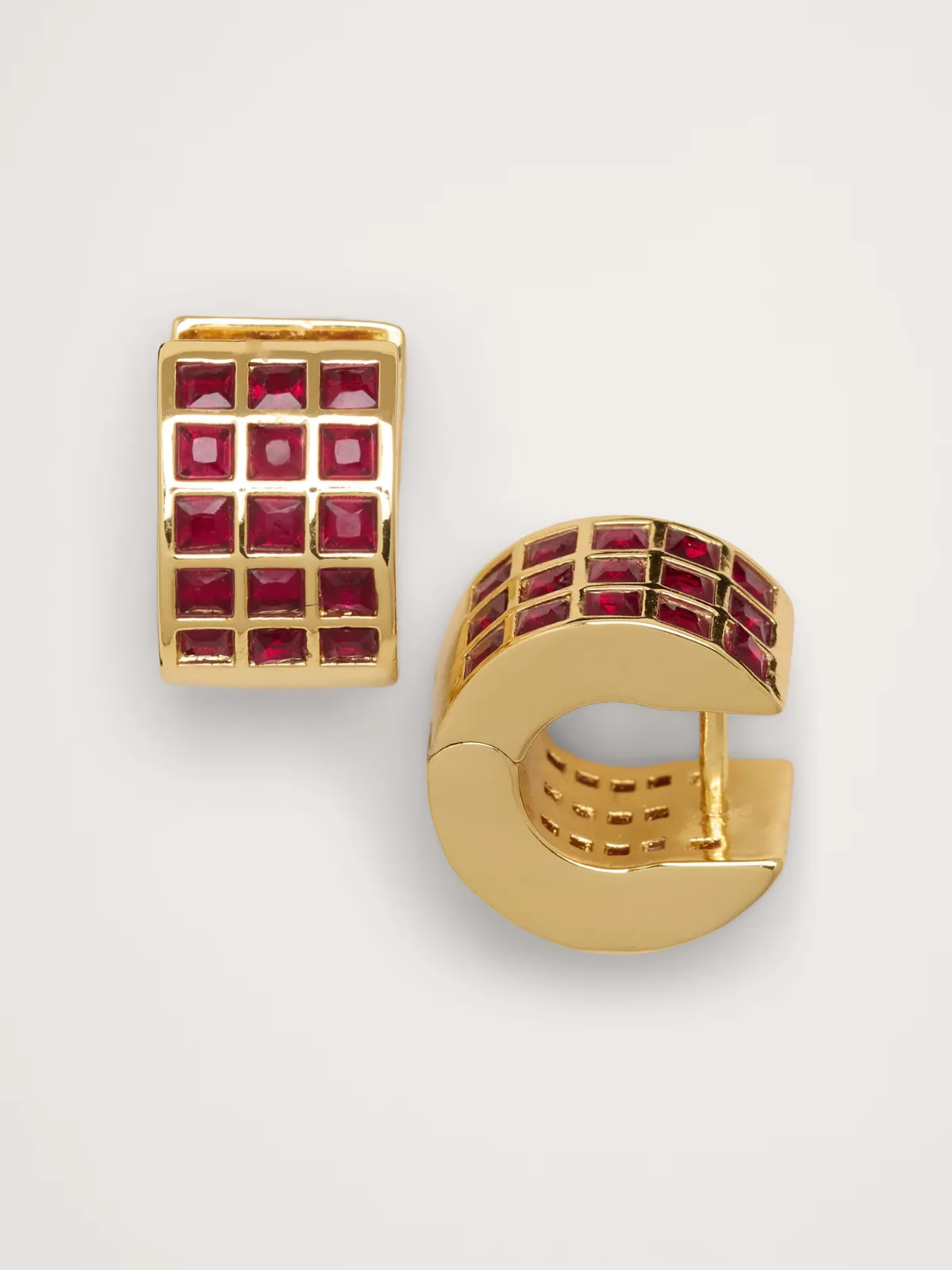 Stacked Gemstone Hoop Earrings by Banana Republic