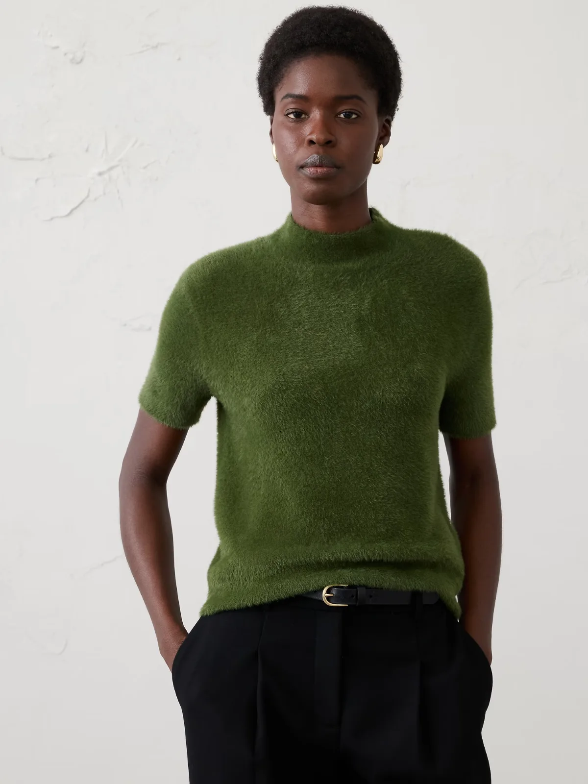 Mockneck Eyelash Sweater by Banana Republic