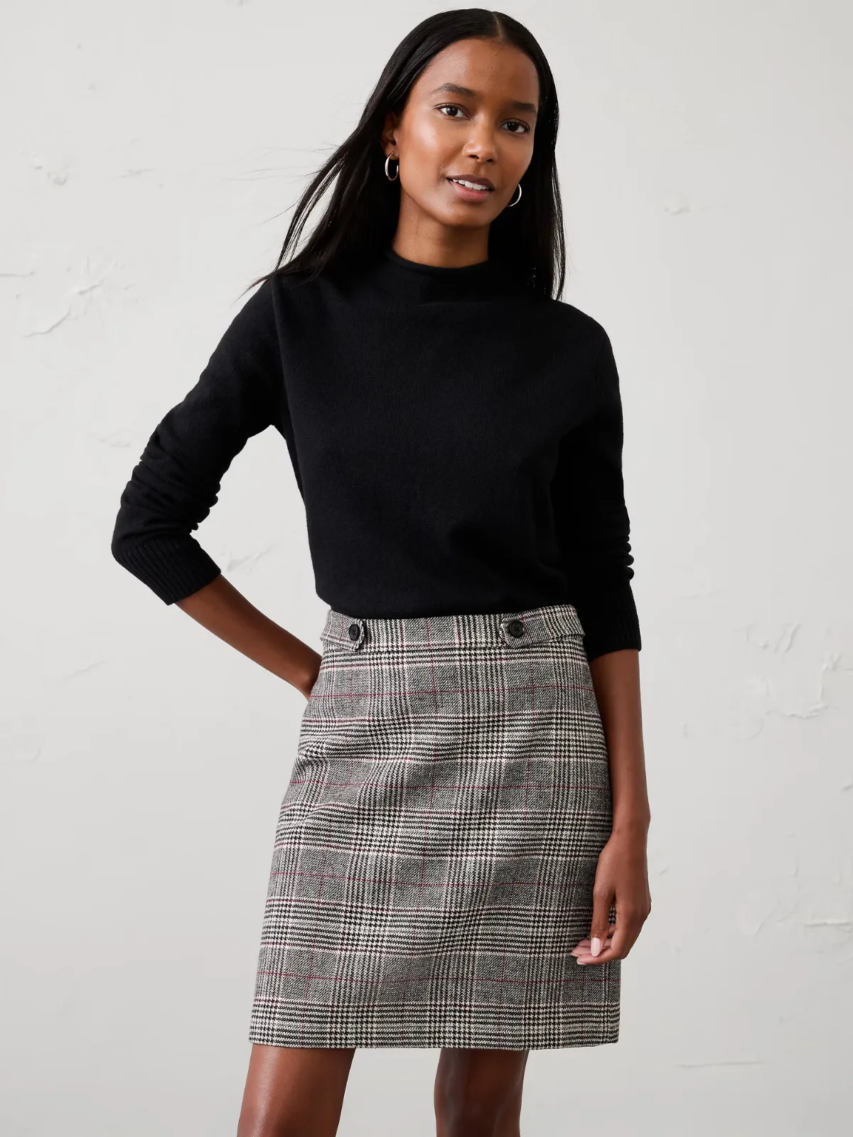 Double-Button Tab Mini Skirt by Banana Republic