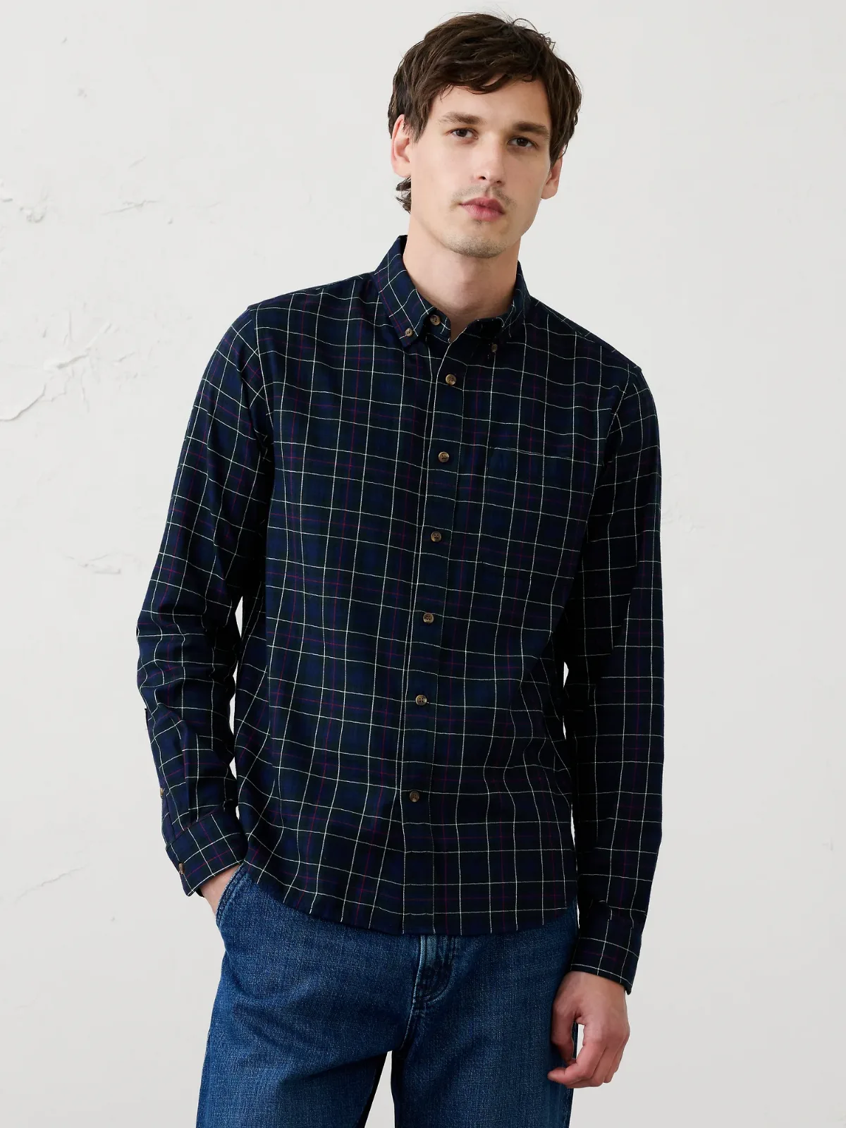 Slim-Fit Lightweight Flannel Shirt by Banana Republic