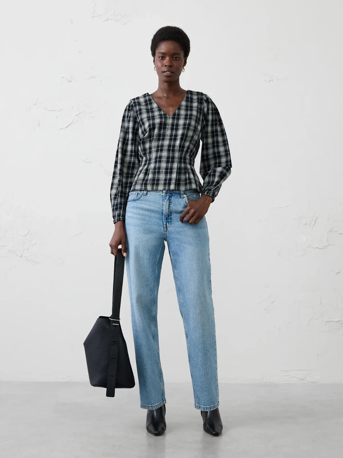 Flannel Pintuck Blouse by Banana Republic