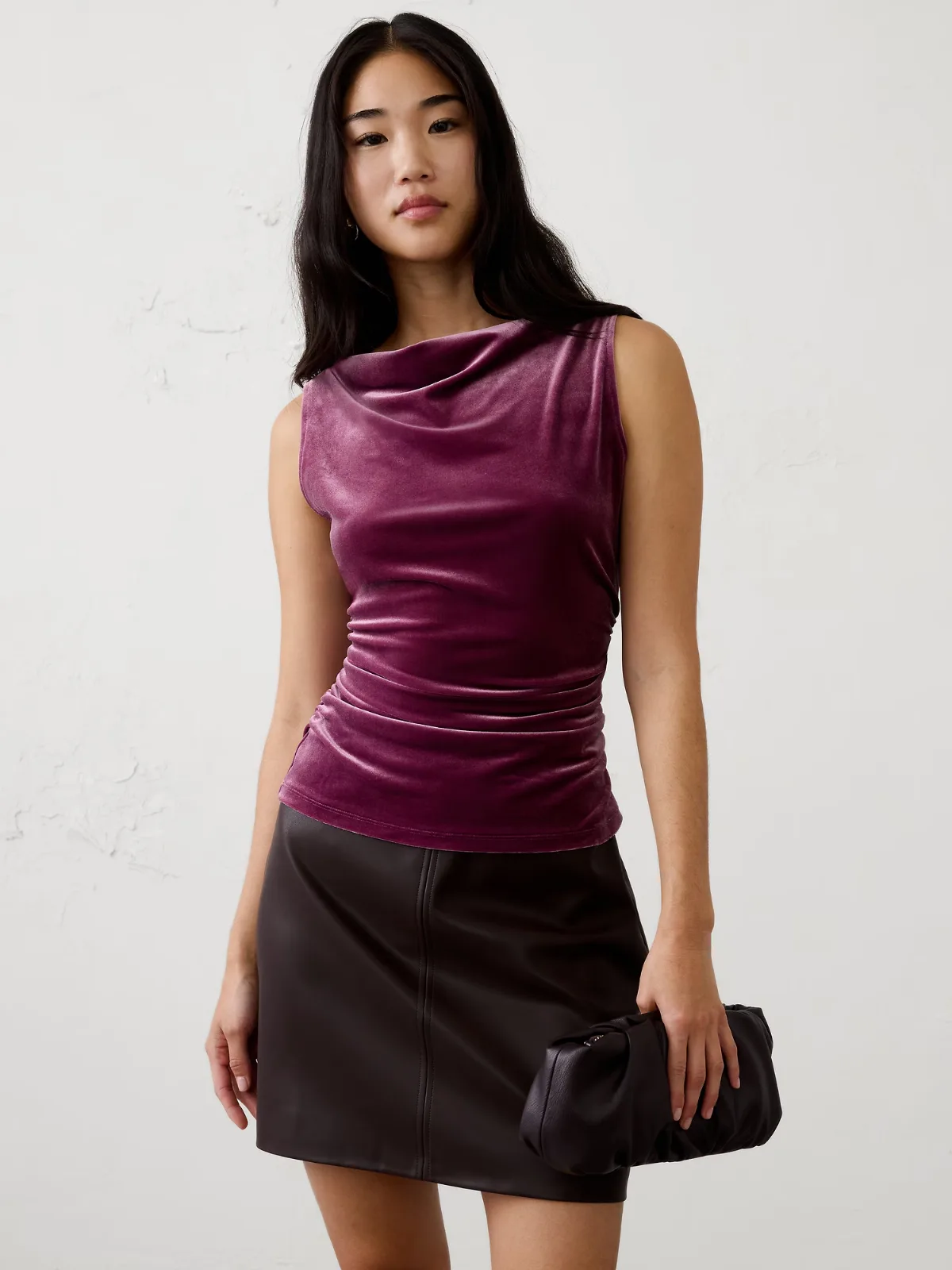 Velvet Side-Ruched Top by Banana Republic