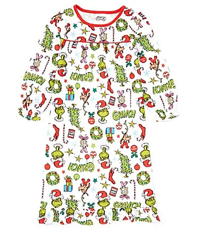 Long Sleeve Grinch Christmas Gown by Komar Kids