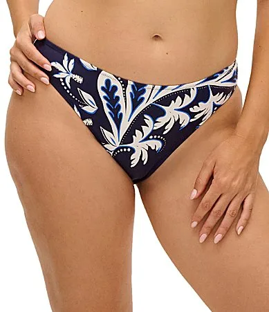Playa Azul Floral Print High Leg Cut Hipster Swim Bottom by Fantasie