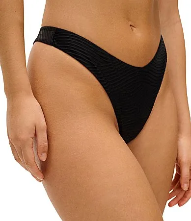 Cala Cuba Solid Brazilian Moderate Coverage V-Waist Hipster Swim Bottom by Freya