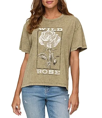 Wild Rose Short Sleeve Boyfriend T-Shirt by Flag and Anthem