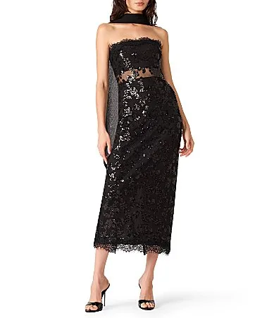 Harlowe Strapless Midi Dress by Steve Madden