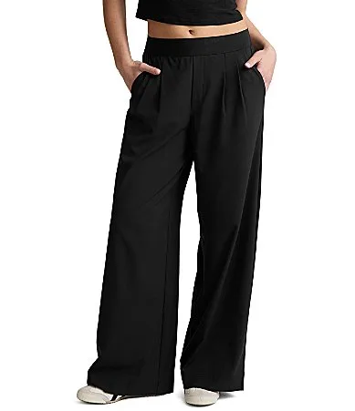 Elasticated Mid-Rise Wide Leg Pull-On Trouser Pants by Beyond Yoga