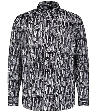 City Scape Print Long Sleeve Woven Shirt by Visconti