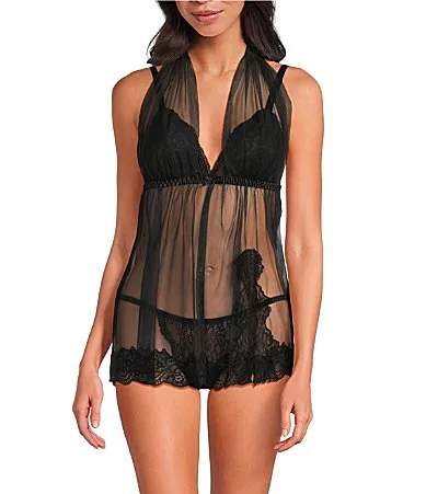 Soft Triangle Cup Lace and Tulle Babydoll by Cinema Etoile