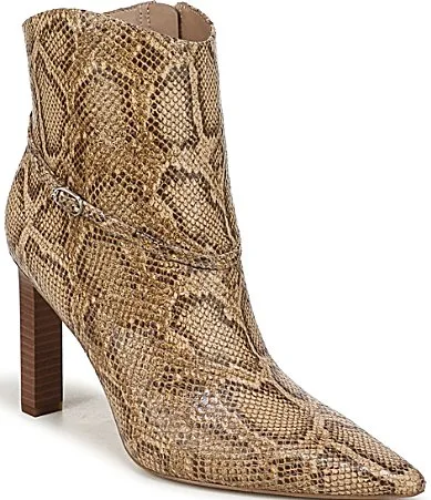Cambri Python Print Leather Point Toe Dress Booties by Sam Edelman
