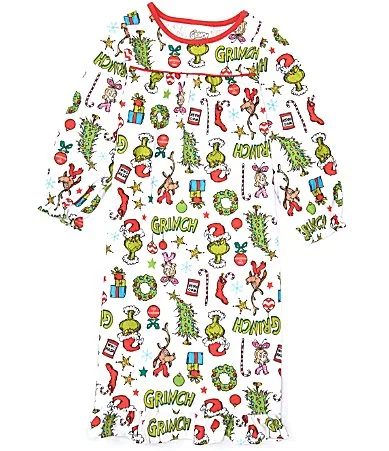 Long Sleeve Grinch Christmas Gown by Komar Kids