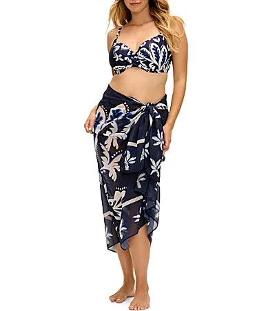 Playa Azul Floral Print Full Coverage Sarong Swim Cover-Up by Fantasie
