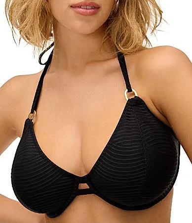 Cala Cuba Solid Underwire V-Neck Bra Swim Top by Freya