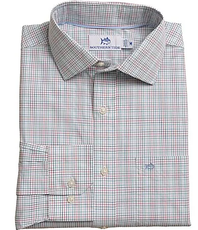 Southern Tide Plaid Charleston Long Sleeve Woven Shirt by Tide