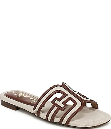Bay Color Block Canvas Double E Logo Slide Sandals by Sam Edelman