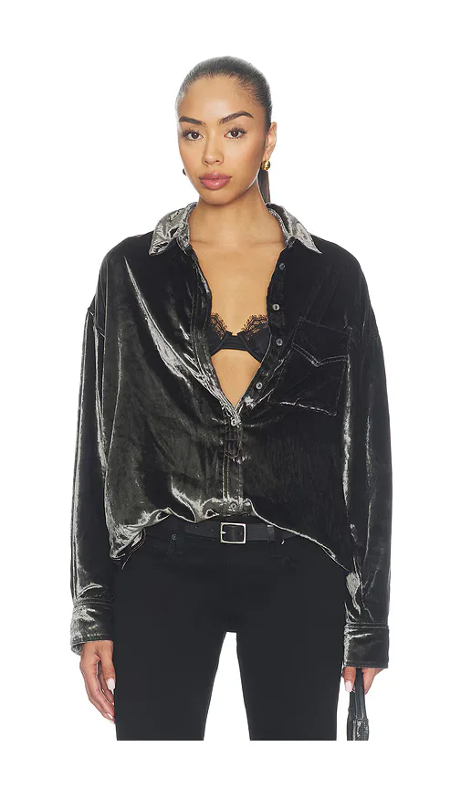 Free People x We the Free Alexi Solid Velvet Shirt by Free People