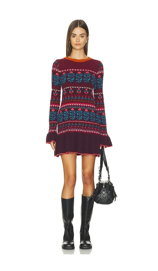 Petal Loom Fairisle Mini Dress by Free People