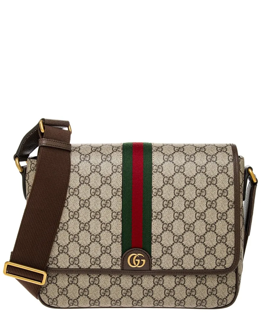 Ophidia Medium Gg Supreme Canvas & Leather Messenger Bag by Gucci