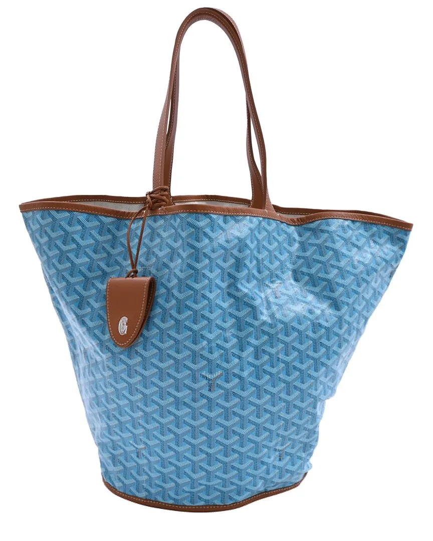 Blue Coated/Waterproof Canvas Belharra Reversible Tote by Goyard