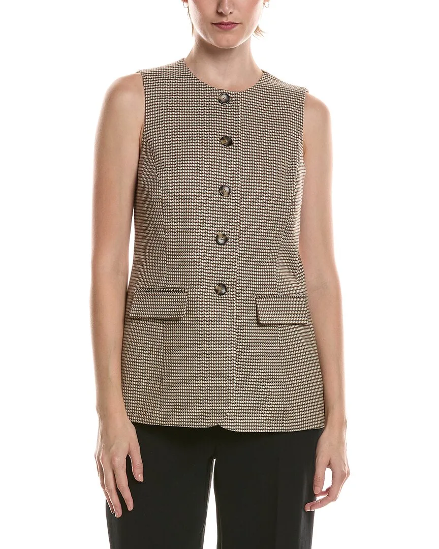 Houndstooth Knit Vest by Anne Klein