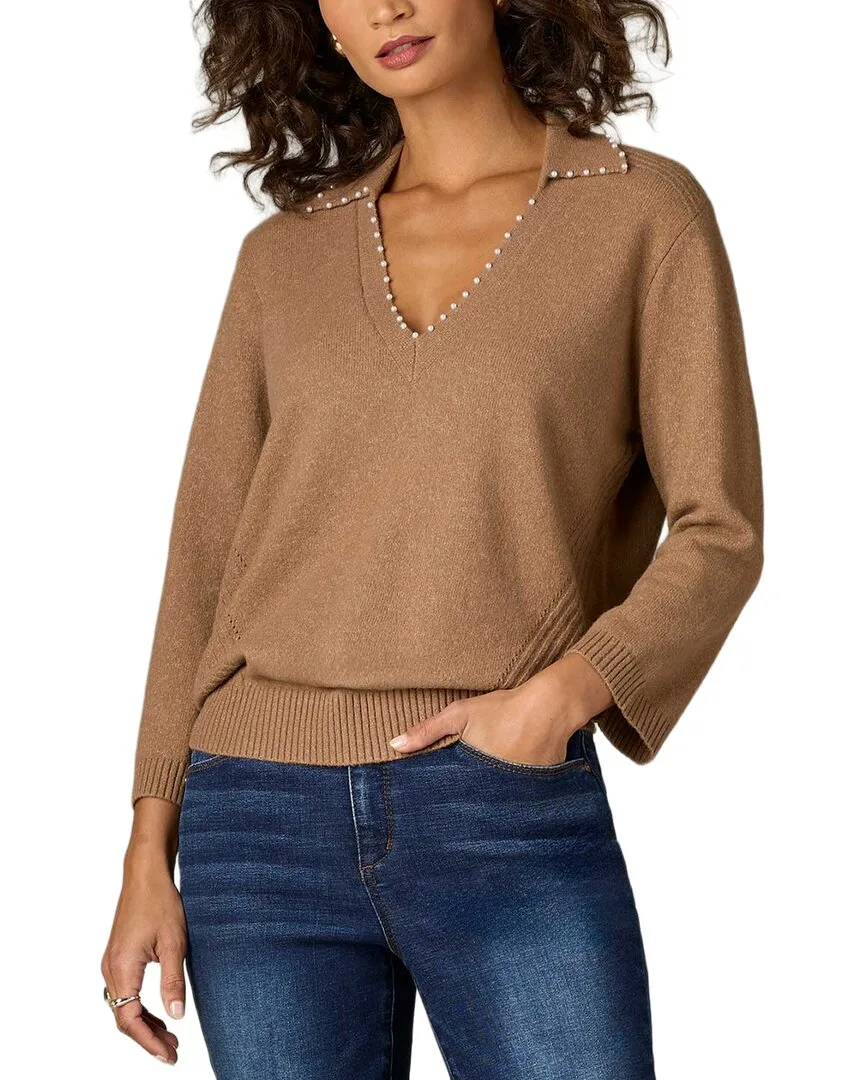 Pearl Trim Sweater Top by Wit & Wisdom