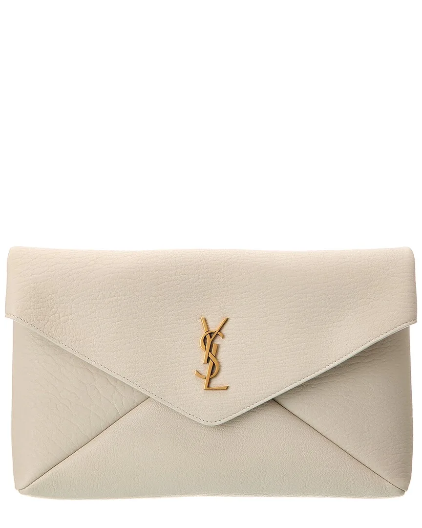 Cassandre Large Leather Envelope Pouch by Saint Laurent