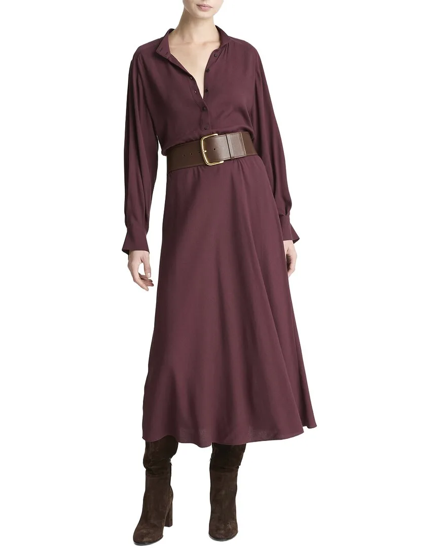 Collar Stand Shirtdress by Vince