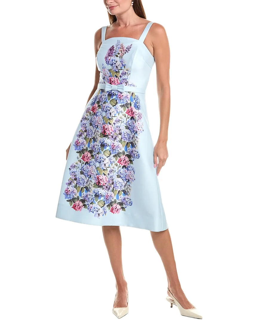 Teri Jon by Rickie Freeman Mikado Floral Print Dress by Teri Jon