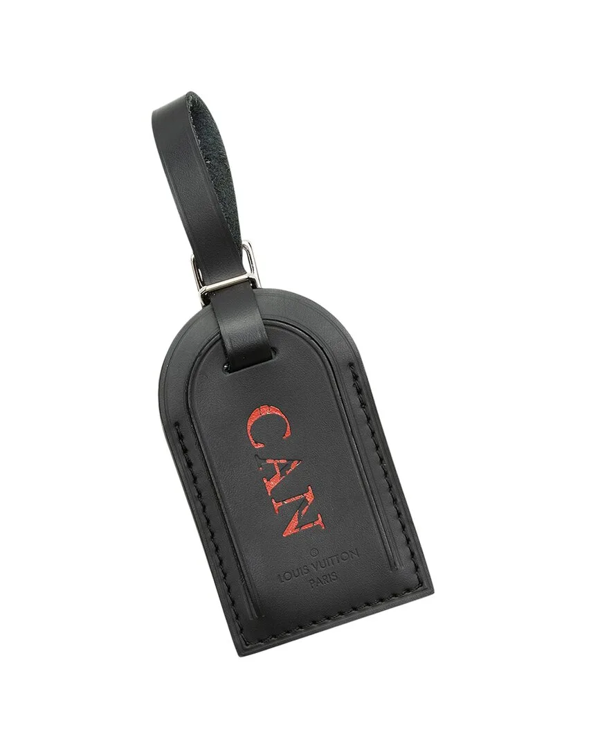Brown Leather Luggage Tag (authentic Pre-Loved) by Louis Vuitton