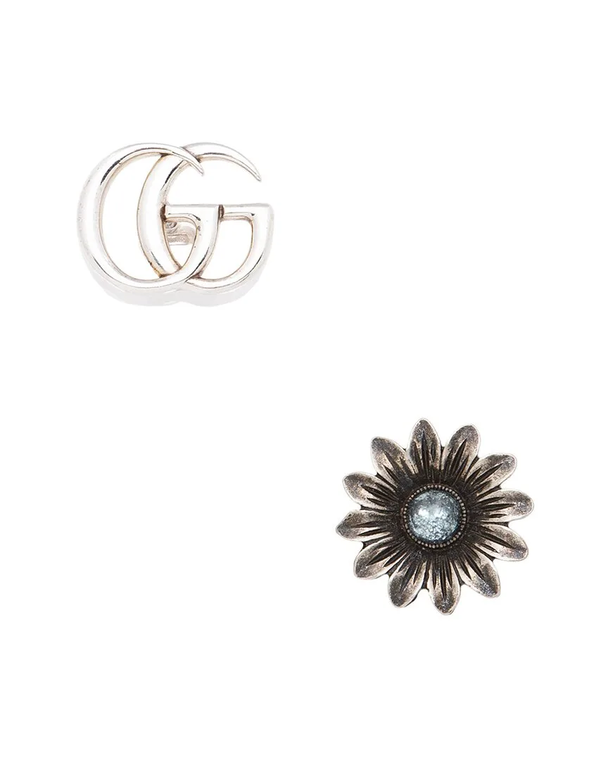 Silver Marmont Flower Stud Earrings (authentic Pre-Loved) by Gucci