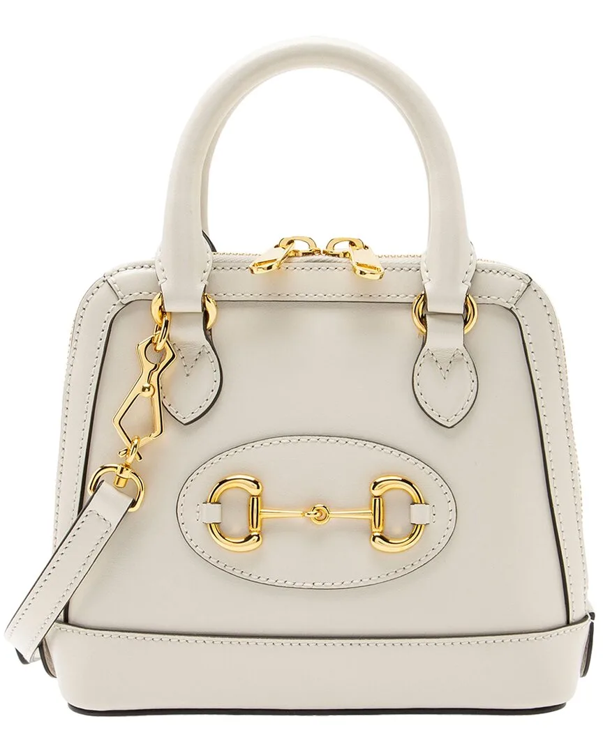 White Leather Horsebit 1955 Mini Satchel (authentic Pre-Loved) by Gucci
