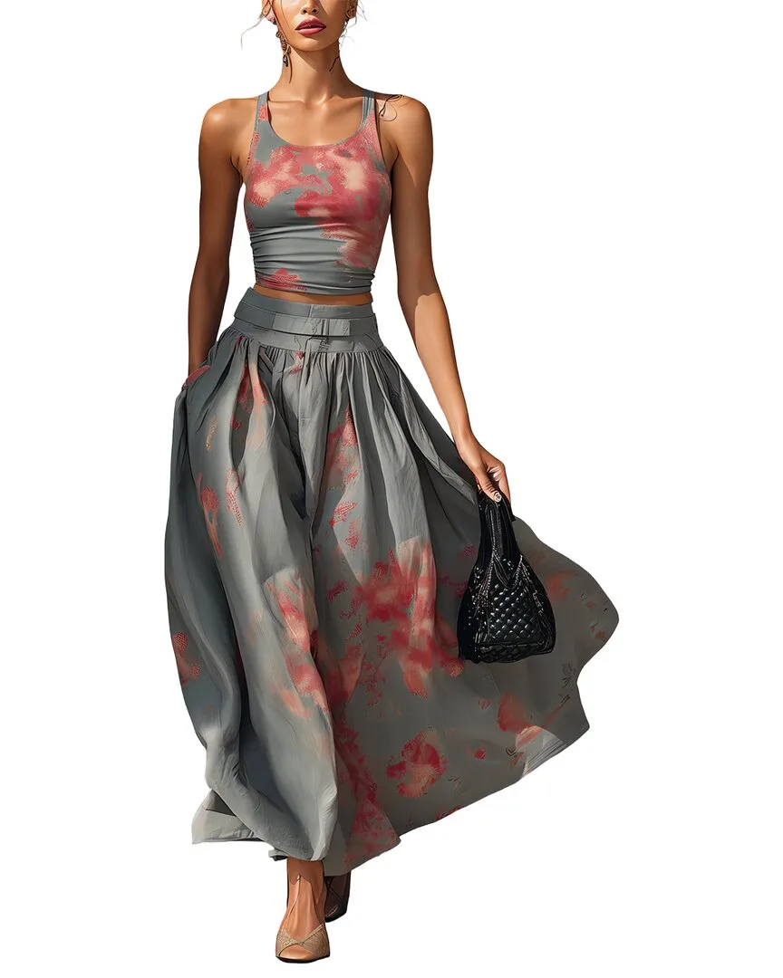 2Pc Top & Skirt Set by Porelli