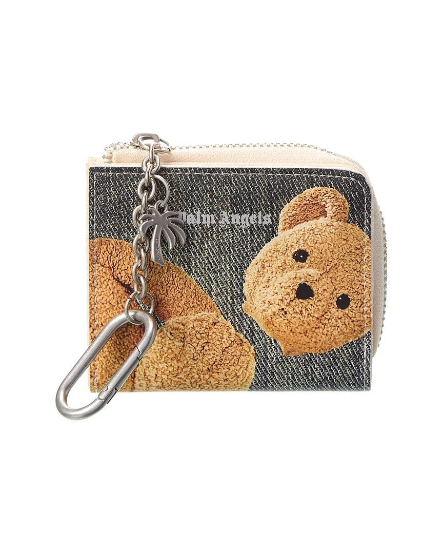 Teddy Bear Leather Wallet by Palm Angels