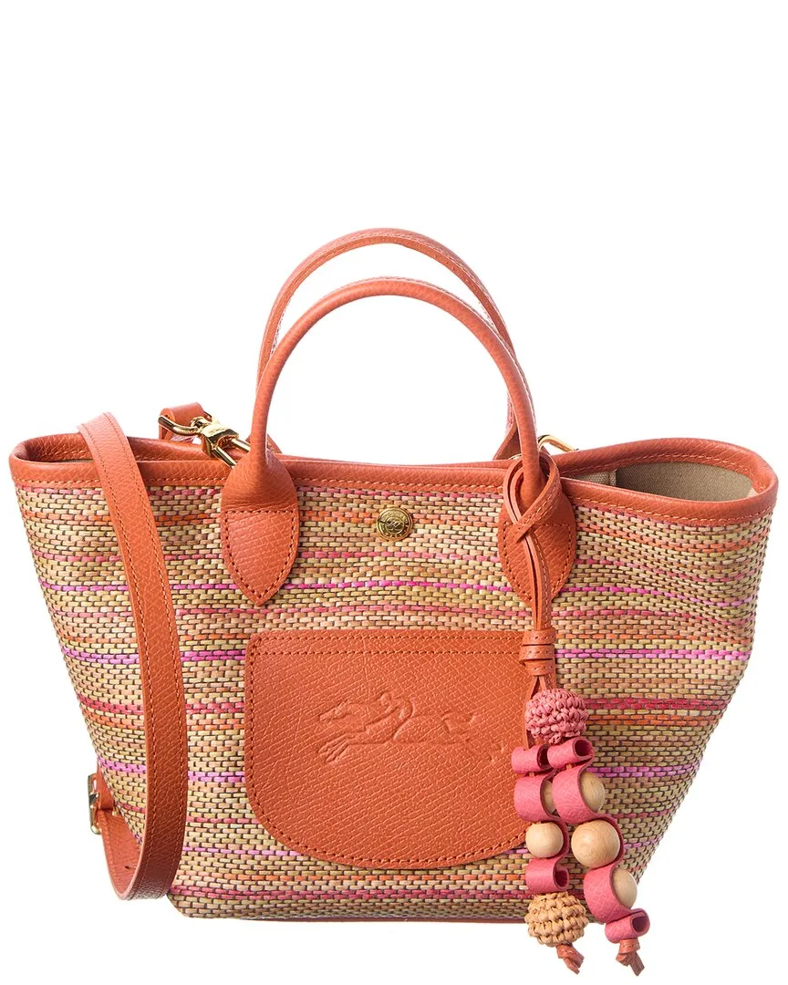 Le Panier Pliage Rainbow Leather-Trim Tote by Longchamp