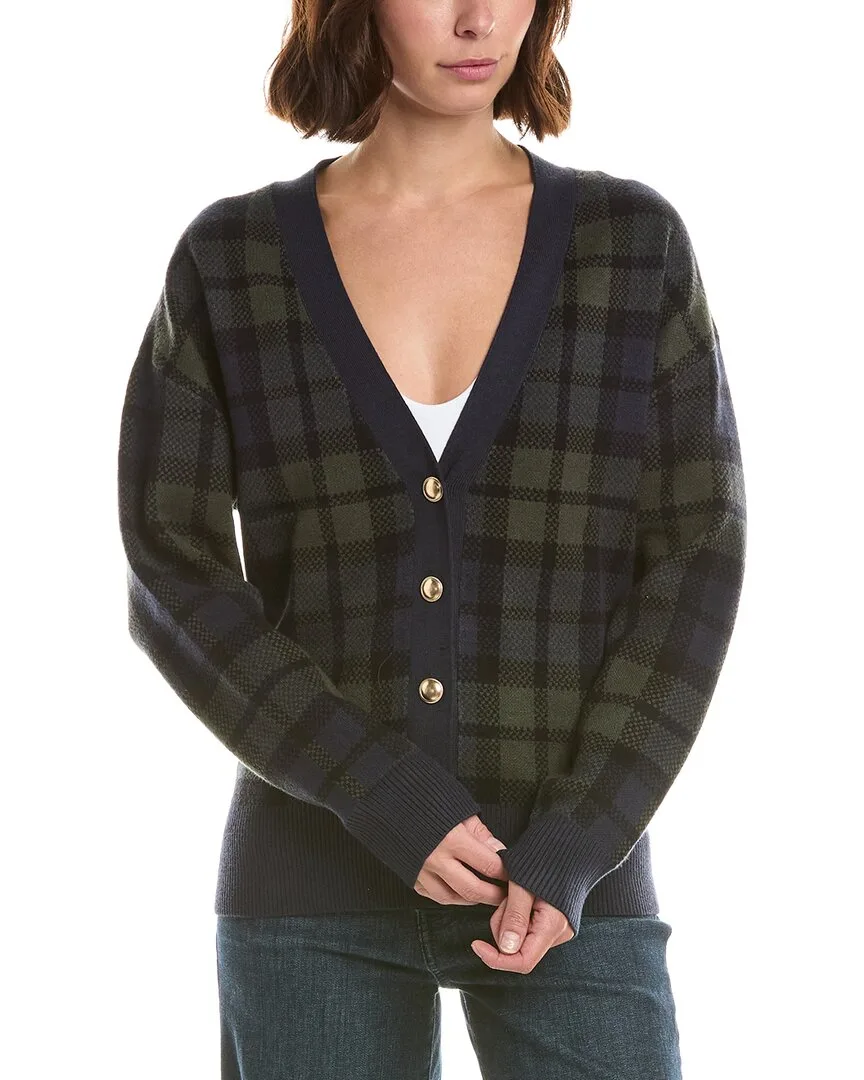 Plaid Oversized Wool-Blend Cardigan by French Connection