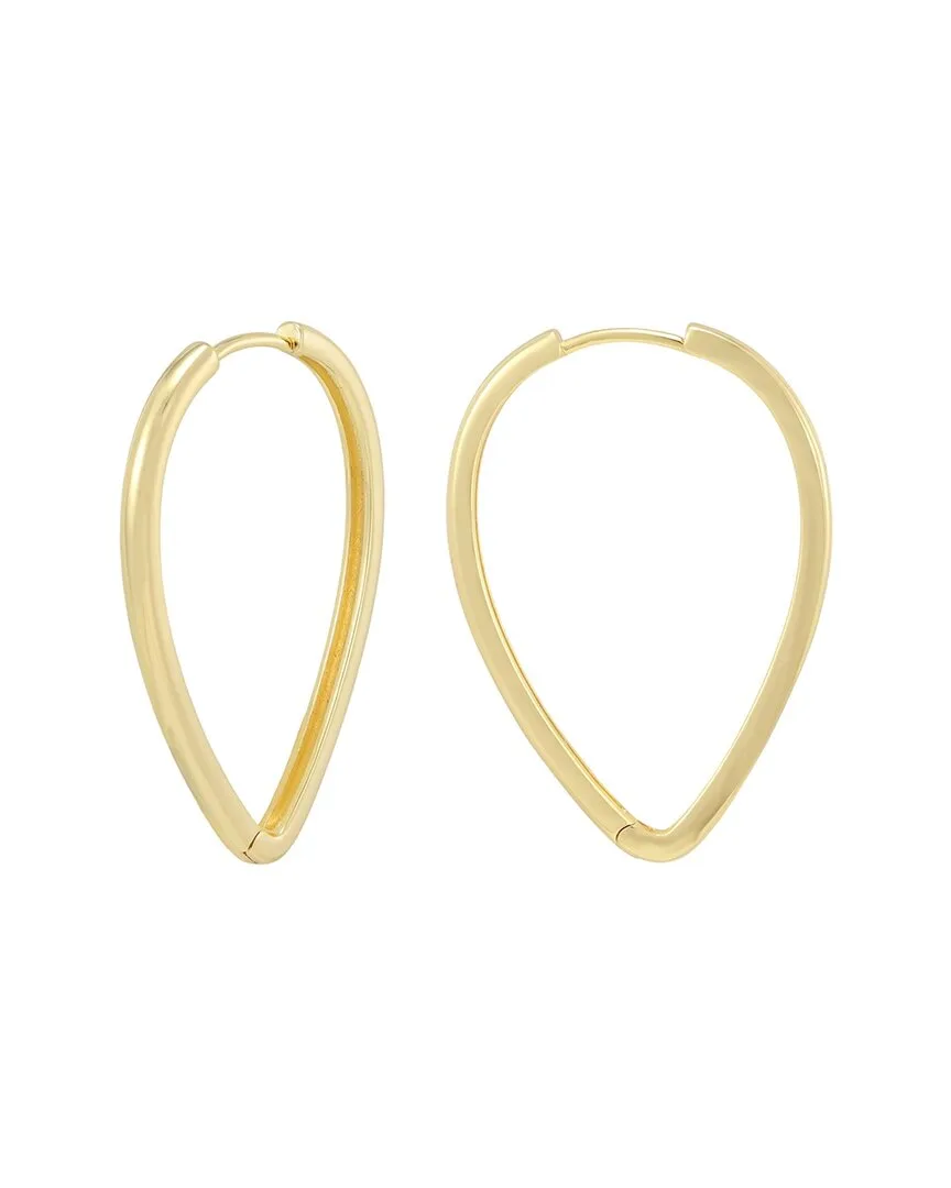 14K Plated Pear Shaped Hoop Earrings by Adornia