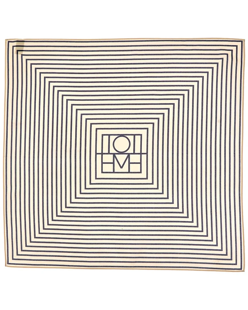 Geometric Print Monogram Silk Scarf by Totême