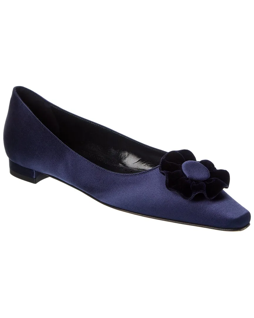 Fortan Satin Flat by Manolo Blahnik