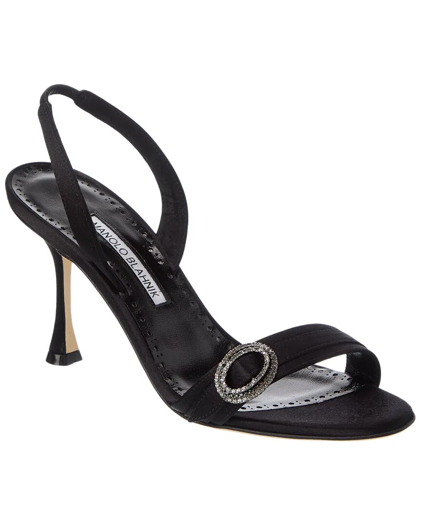 Zutosan 90 Satin Slingback Sandal by Manolo Blahnik