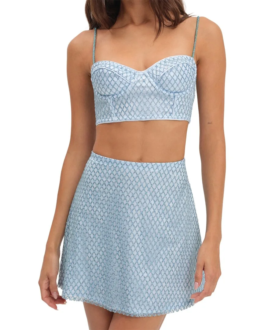 Glitter Grid Bustier Top by For Love & Lemons