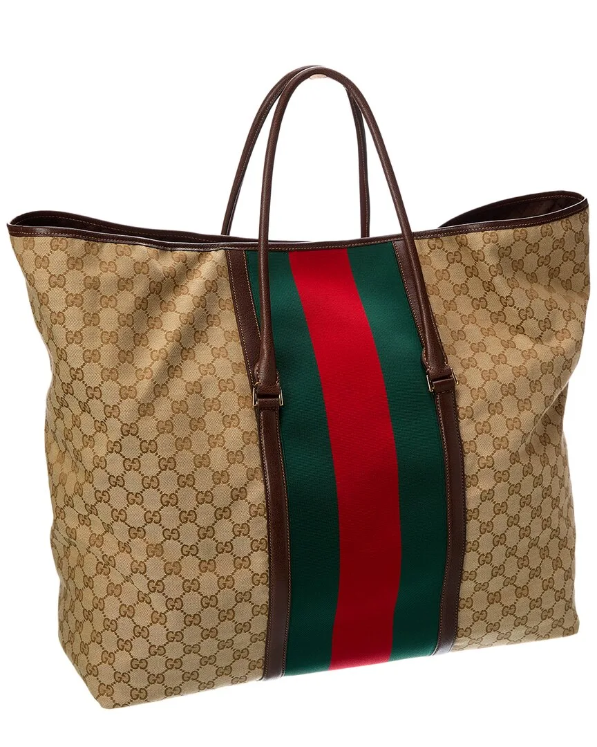 Medium Gg Canvas & Leather Duffel Bag by Gucci